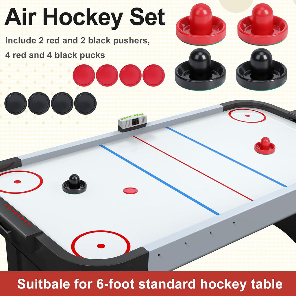 Air Hockey Paddles and Pucks, Air Hockey Pushers with Nylon Storage Bag, Goal Handles Paddles Replacement Accessories