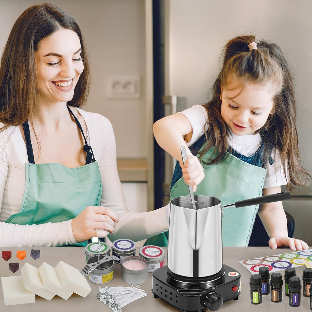 Candle Making Kit,Candle Making Kit with Wax Melter, Complete Candle Making Kit for Adults Beginners, Candle Making