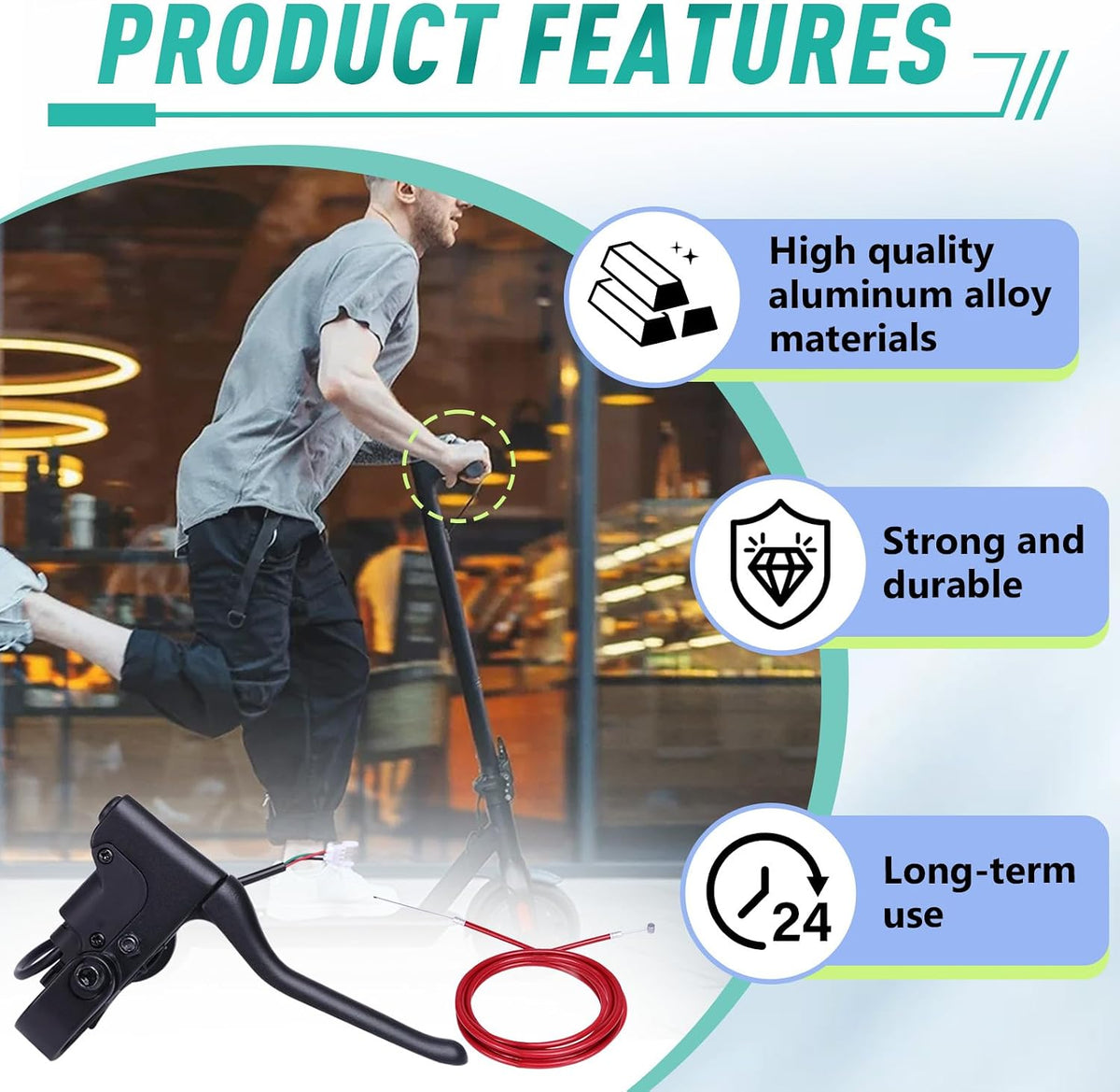 Brake Cable Compatible with Gotrax Electric Scooters GXL V2/Apex Pro XL