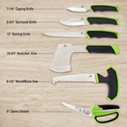 Hunting Field Dressing Kit | 10 Piece Portable Butcher Game Processing Set with Storage Case