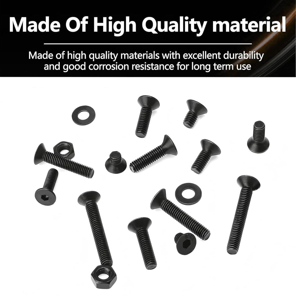 420PCS M4 Countersunk Hex Socket Screws Grade 10.9 Carbon Steel