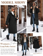 Women's Winter Puffer Coat Long Quilted Jacket with Pockets