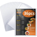 Menu Covers 8.5 x 11, 36 Pack, 2 View Restaurant Menu Covers, Vinyl