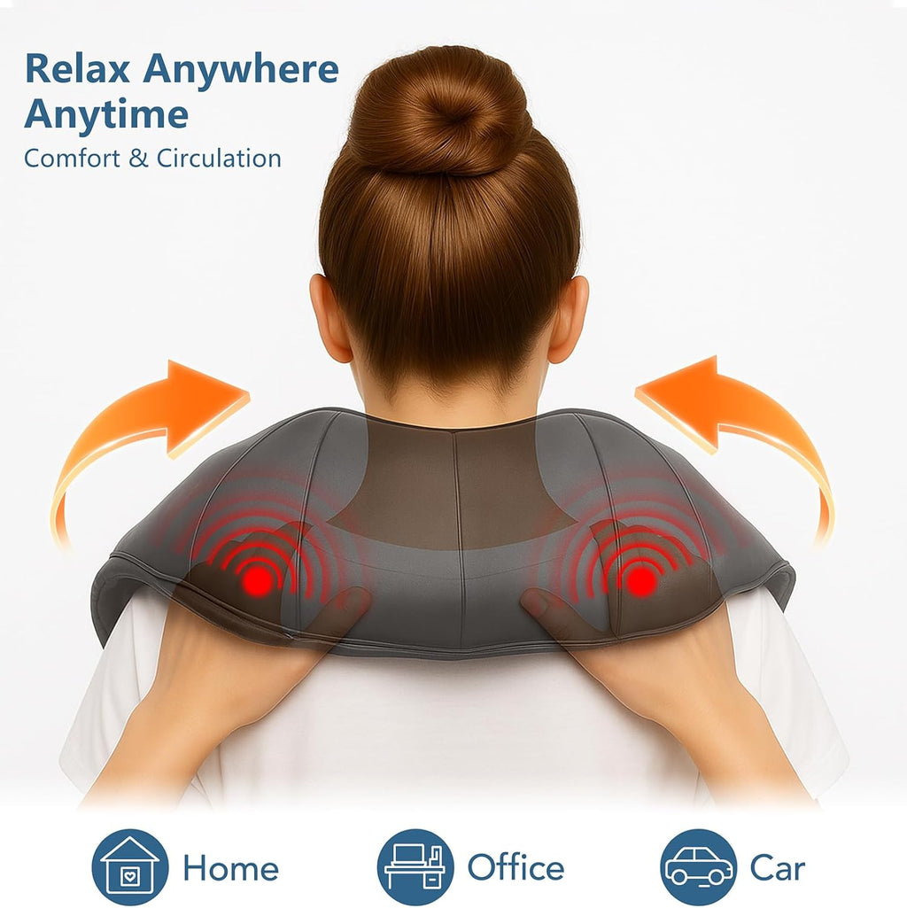 Neck Massager for Pain Relief Deep Tissue with Heat - Shiatsu Back and Shoulder Massage, Mothers Day Gifts for Mom