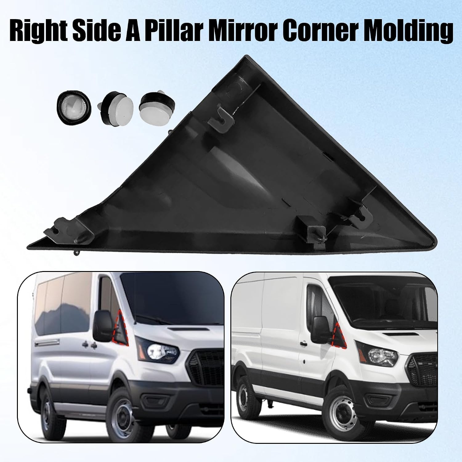 Right Side Exterior Fender Upper Molding Mirror Trim Fits For Ford Transit-150 Transit-250 Transit-350 Transit-350HD