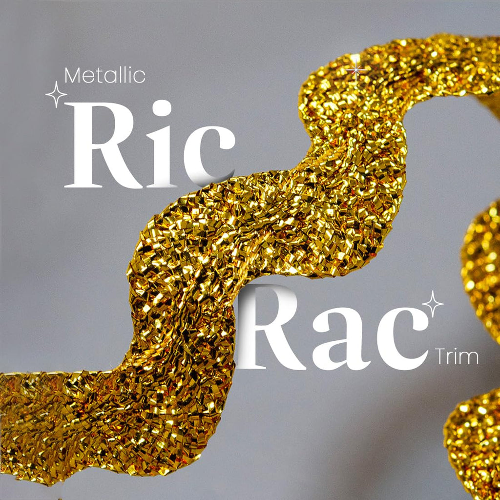 1/2" Medium RIC Rac Metallic Gold | (10 Yard Cut) Trim