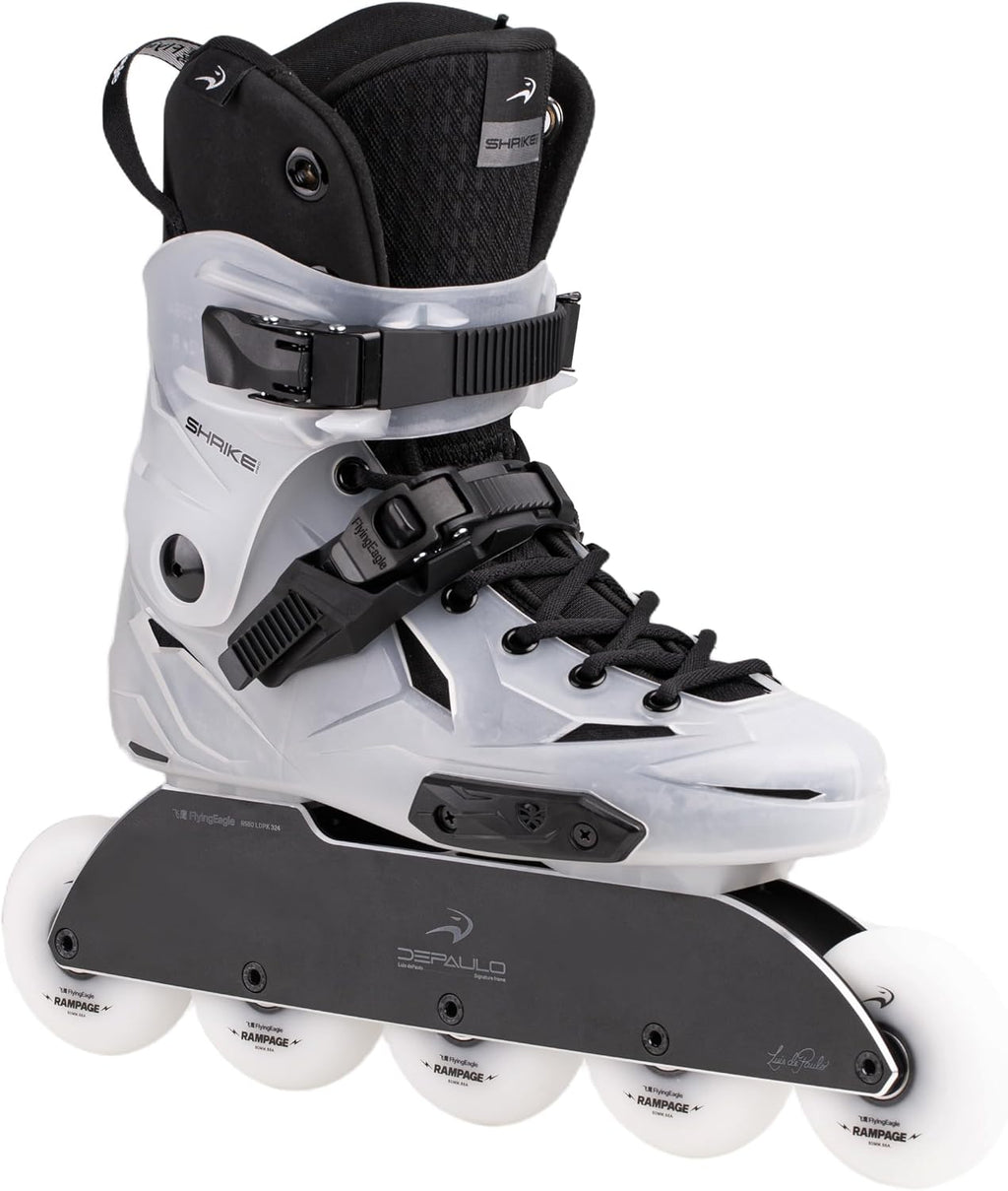FlyingEagle Shrike Pro R5 Adult Inline Skates Men, Hard Boot Urban Freestyle Freeskates, CNC Rockered Frame, SHR 88A