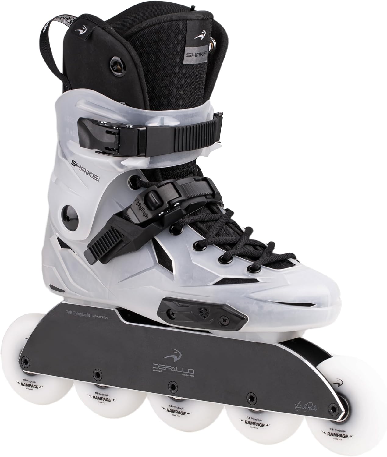 FlyingEagle Shrike Pro R5 Adult Inline Skates Men, Hard Boot Urban Freestyle Freeskates, CNC Rockered Frame, SHR 88A