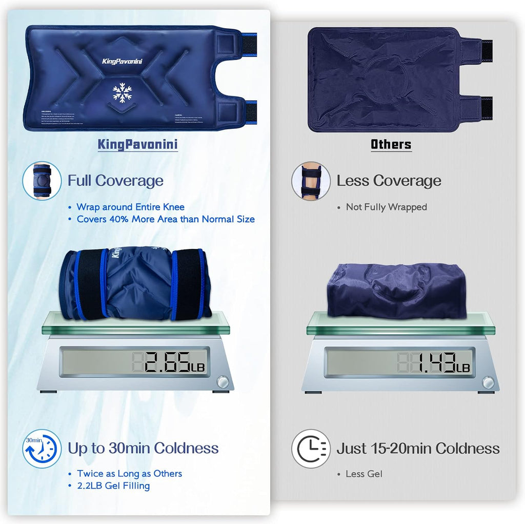 XXL Knee Ice Pack Wrap Around Entire Knee, 1 Pack, Blue