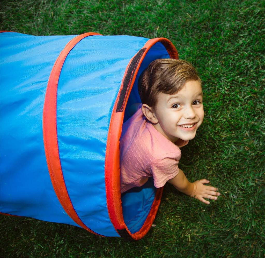 20513 Kids 9-Foot Institutional Crawl Play Tunnel, 9' x 22" Diameter, Blue/Red