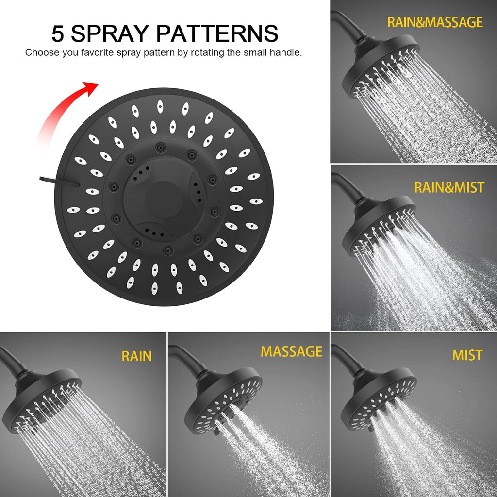 Shower Head with Shower Filter, Filtered Shower Head for Hard Water