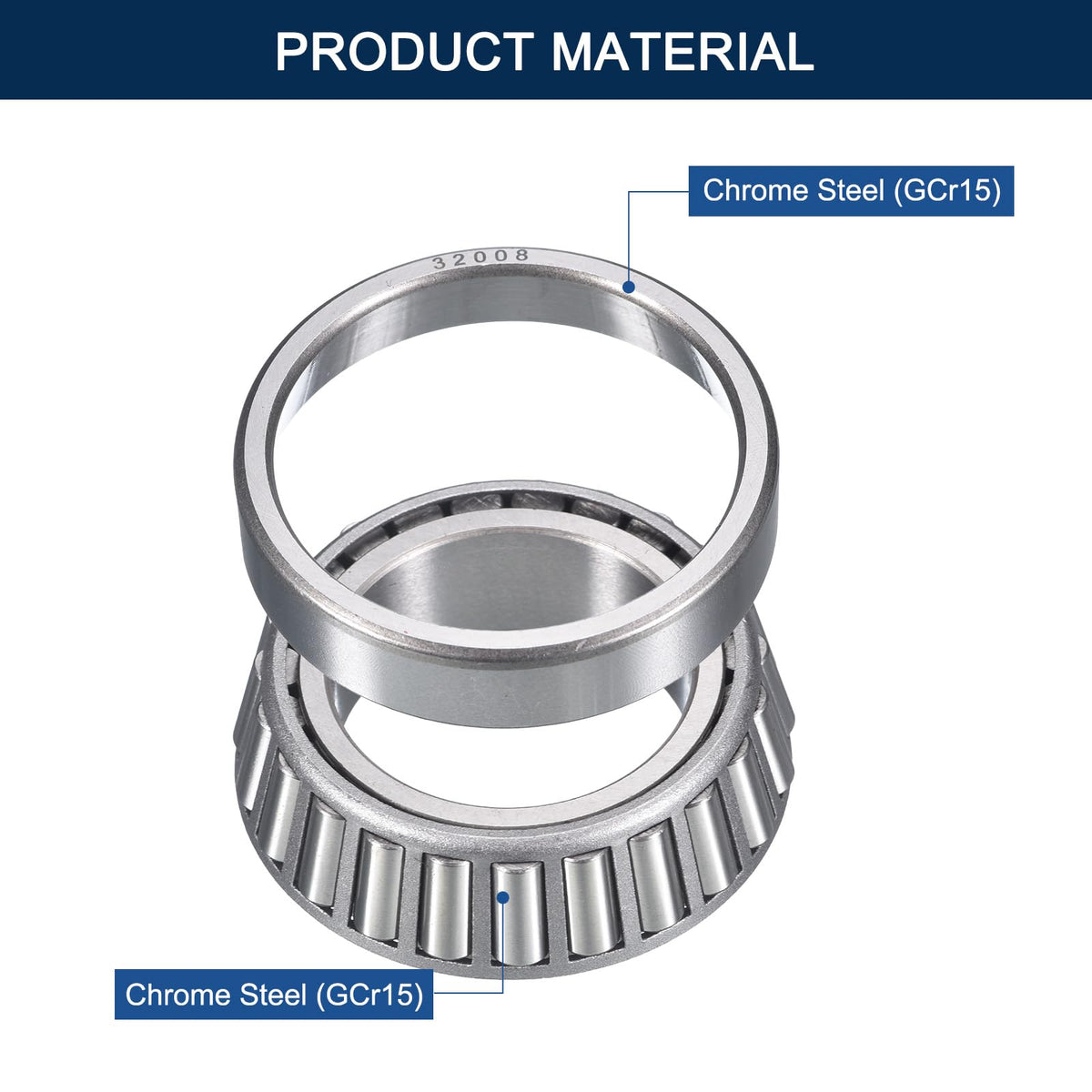 HIPicco 2 Pack 32008 Tapered Roller Bearing Cone and Cup Set