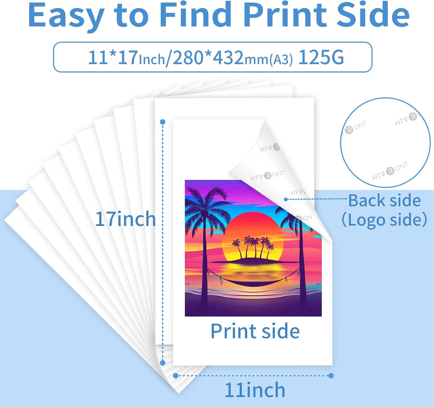 Sublimation Paper 11x17 Inch - 120 Sheets Easy to Transfer Sublimation Paper for T-shirts, Tumblers, Mugs (A3) | High