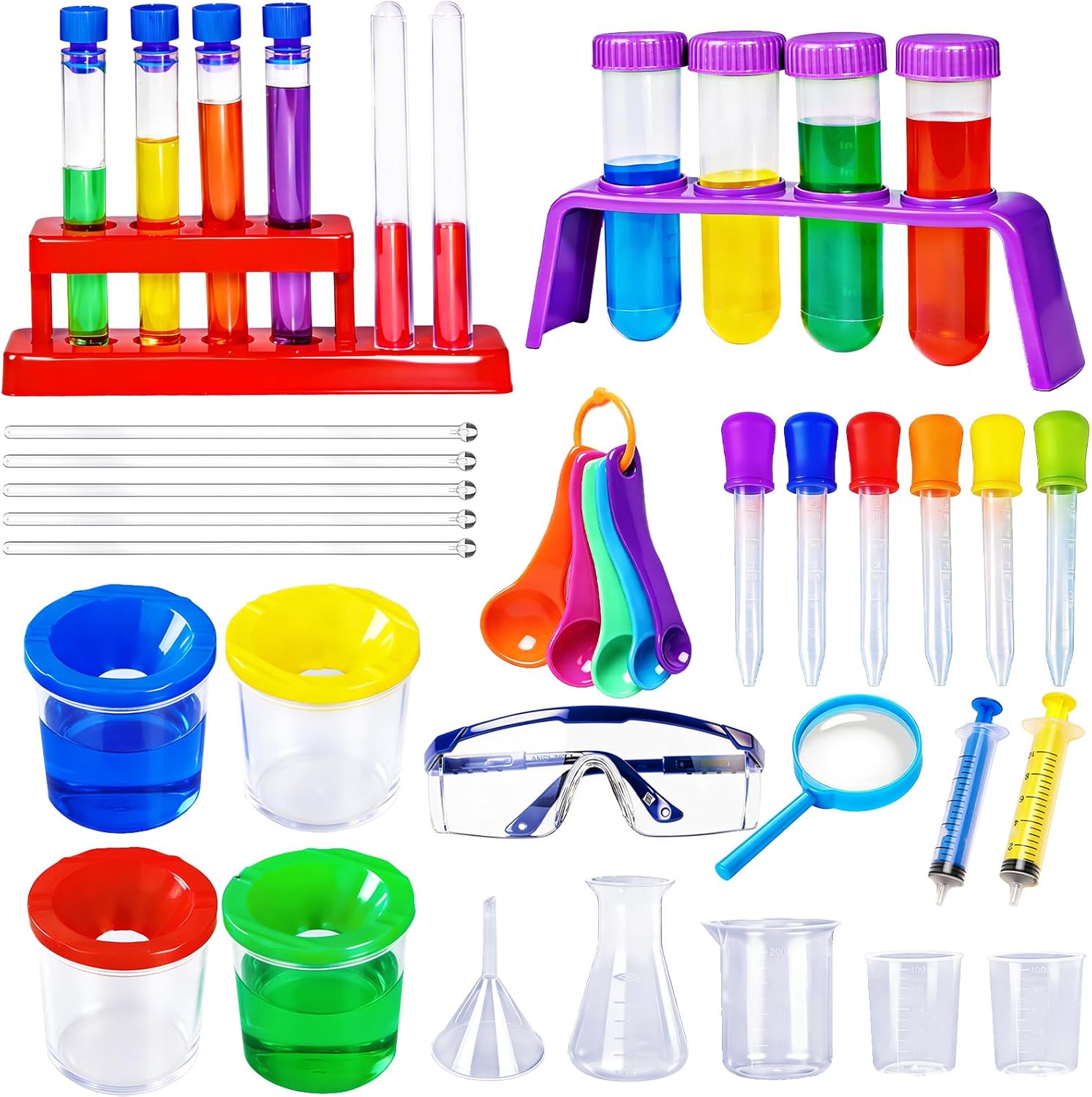 37PCS Science Kits for Kids, Beakers and Test Tubes Experiments | Color Science Experiment Educational Toys Christmas