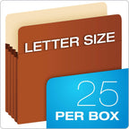 Expanding File Pockets, File Organizers for School, Home or Office, Letter Size, Redrope, 3.5" Expansion, Reinforced
