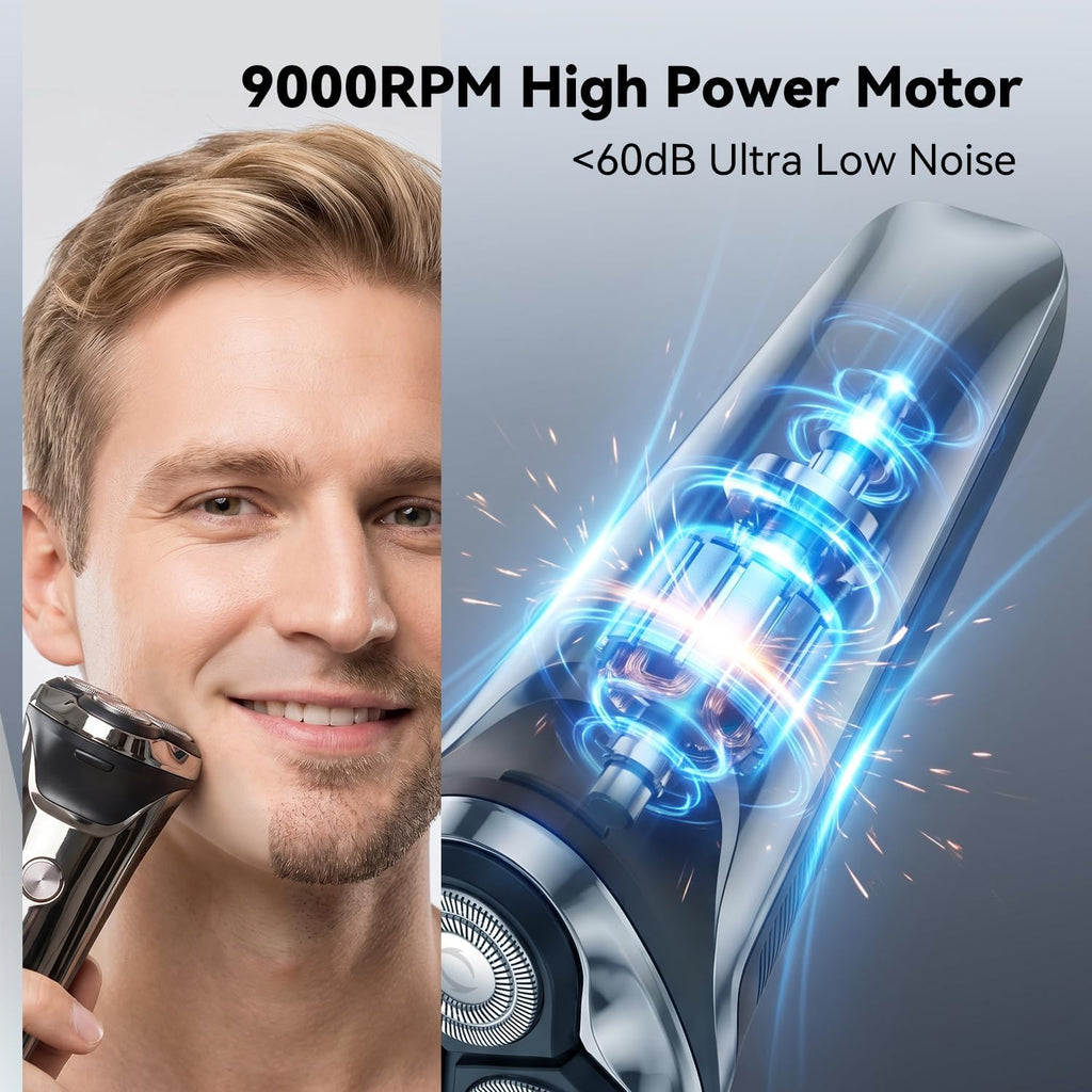 Electric Razor for Men, 2026 Upgraded Electric Shavers for Men, USB-C Rechargeable, Wet & Dry Shaver with Pop-up