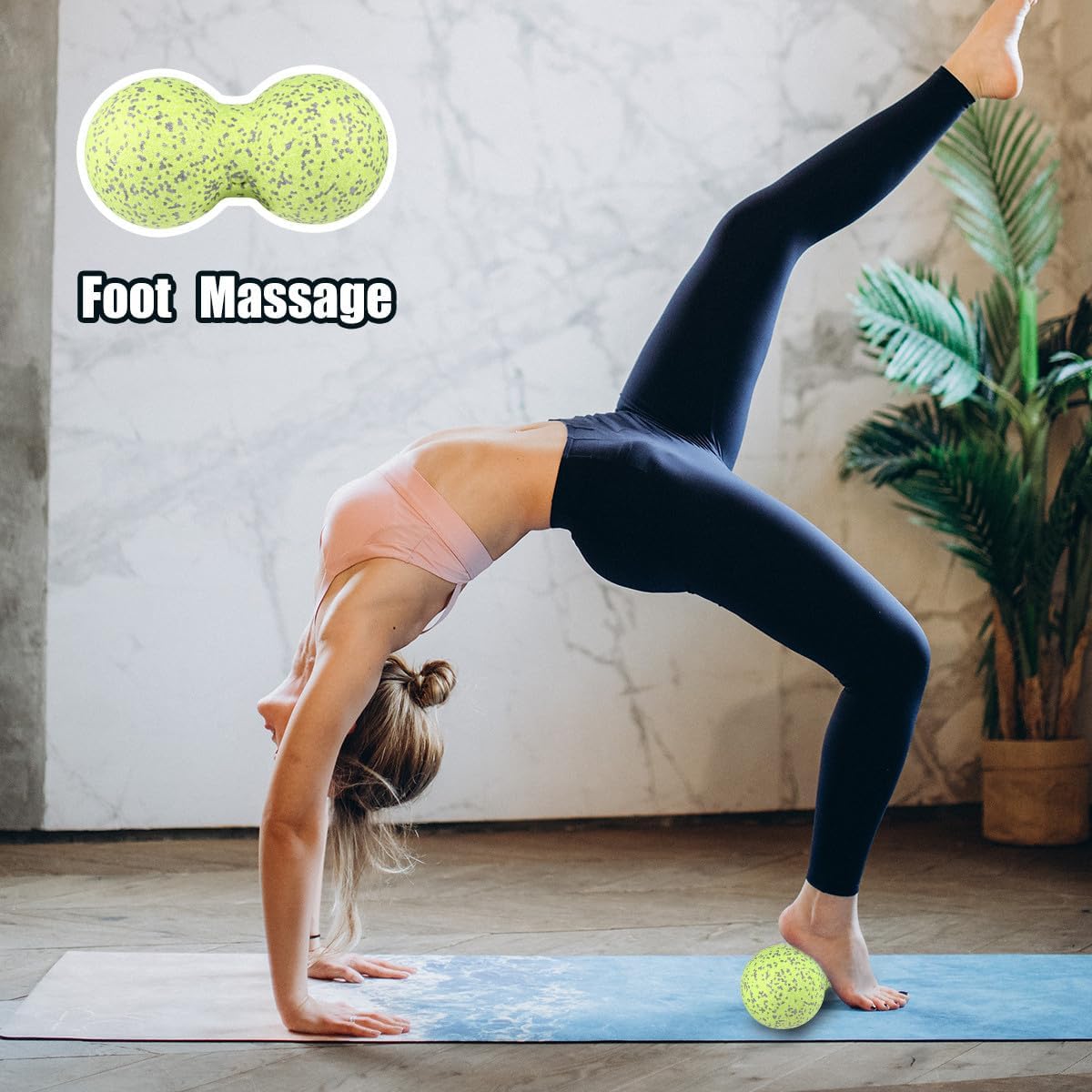 Peanut Shape Massage Ball 12Cm Epp Mini Fluorescent Muscle Roller for Back Shoulder Neck Leg and Physical Therapy