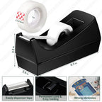 18 Pack Tape Dispenser, 20 Refills Weighted Non Skid,Black