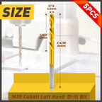 5PCS 3/16" M35 Cobalt Left Hand Drill Bits Set