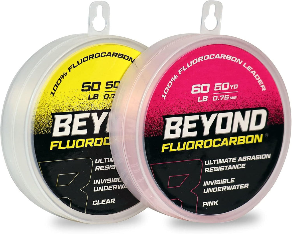 Beyond Fluorocarbon Leader Fishing Line - 100% Pure Fluorocarbon Leader Material - Highly Abrasion Reistant