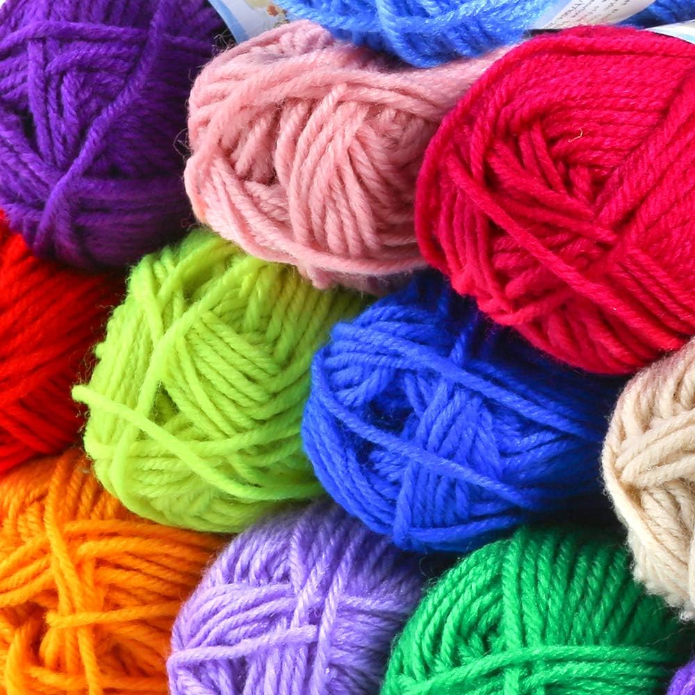 60-Piece Mesh Plastic Canvas Kit - 6 Shapes, 3-Inch Clear Canvas, 12 Colors Acrylic Yarn and Tools for Embroidery