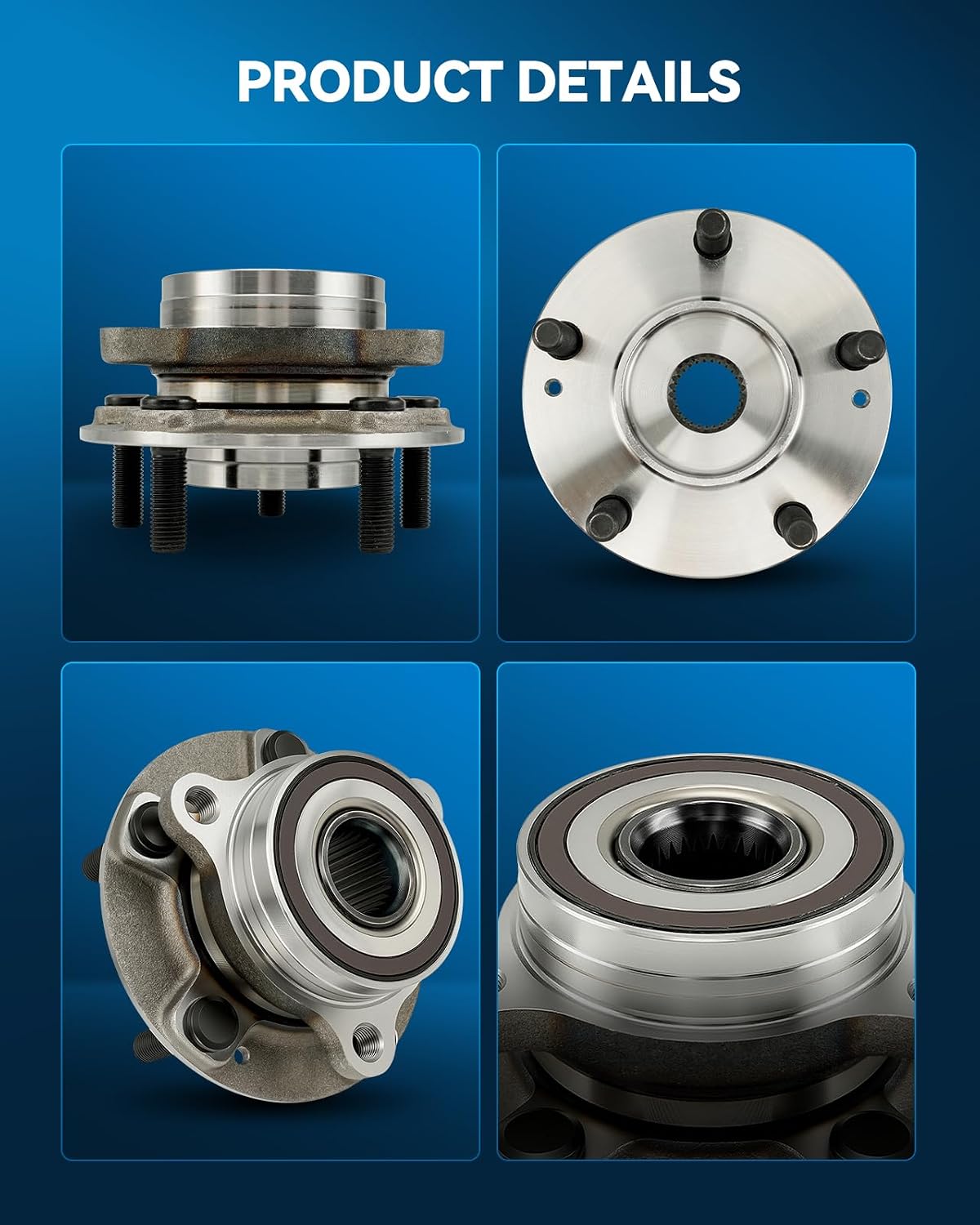 PHILTOP 513420 x2 Front or Rear Wheel Bearing Hub Assembly for Elantra