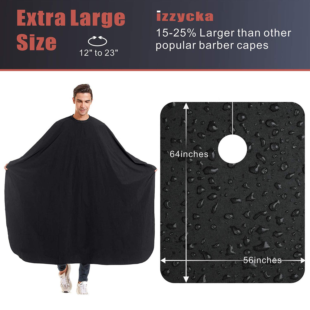 Nylon Barber Cape 64"x56" Waterproof Salon Large Hair Cutting Cape Haircut for Men with Adjustable Snap Closure Color