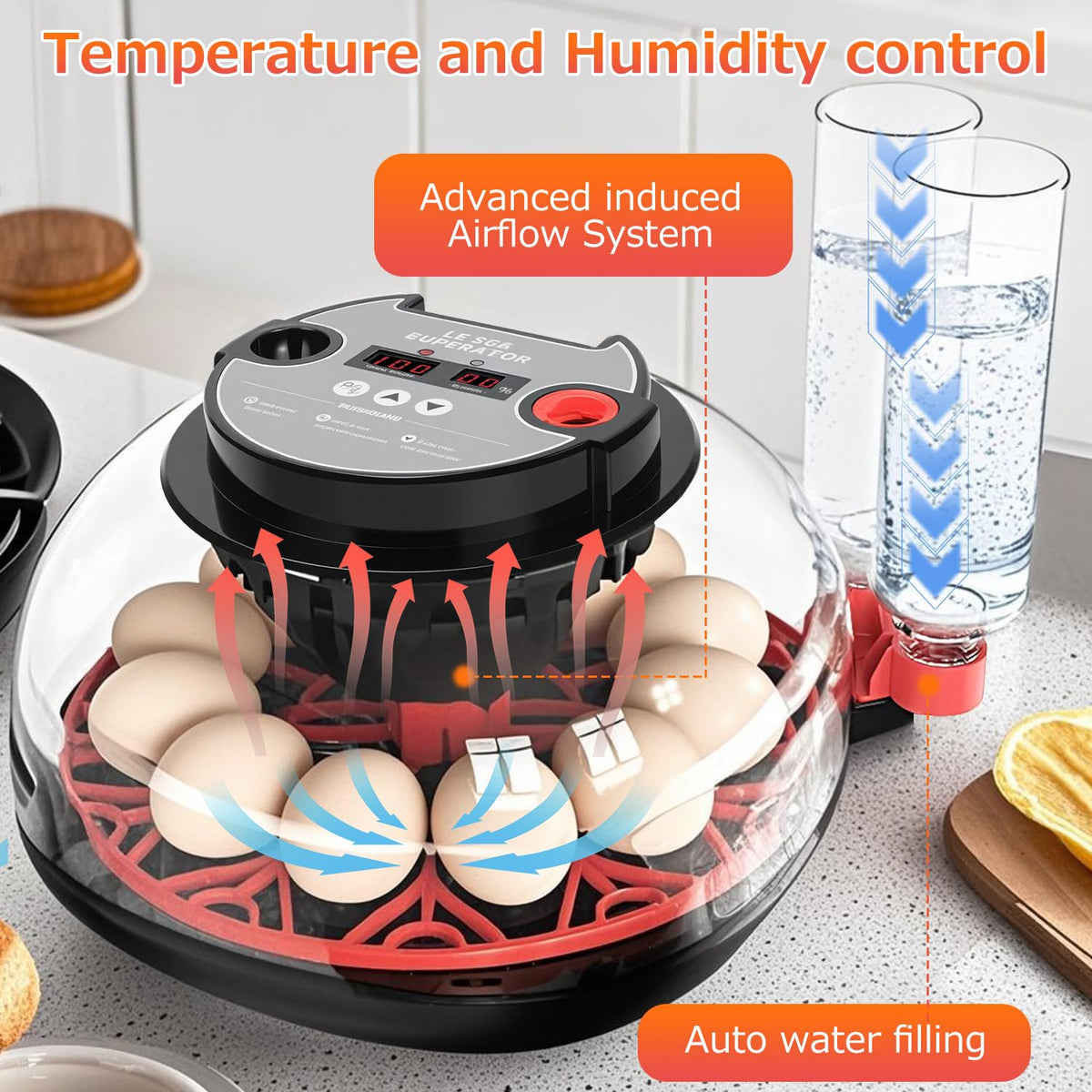 12 Egg Incubators for Hatching Eggs Automatic Egg Incubator with Temperature Control Humidity Control and Display for
