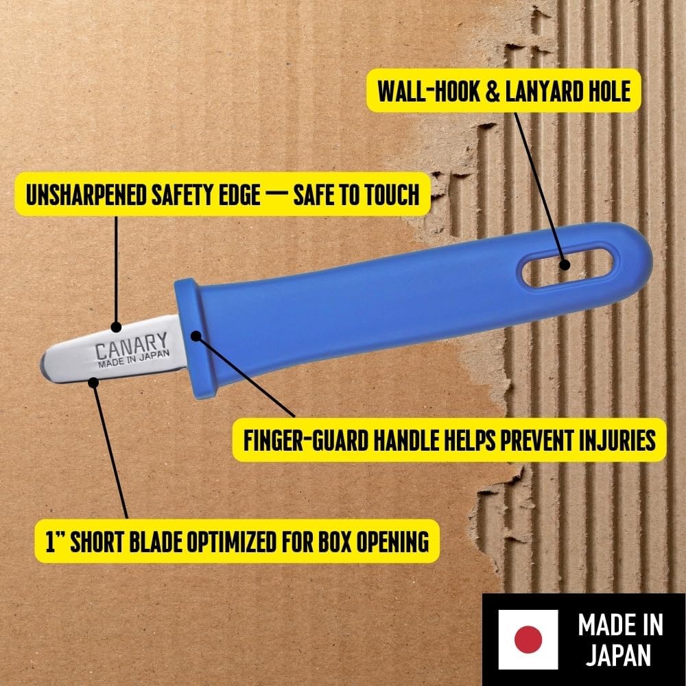 Safety Box Opener Tool with No Sharp Edge 5" [No Blade] - Mini Package Opener for Careful Package Opening Around