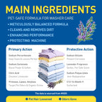 24 Count Washing Machine Cleaner for Pet Hair Relief Tablets - HE-Safe, Septic-Safe, Lavender Scent, 1-Year+ Supply