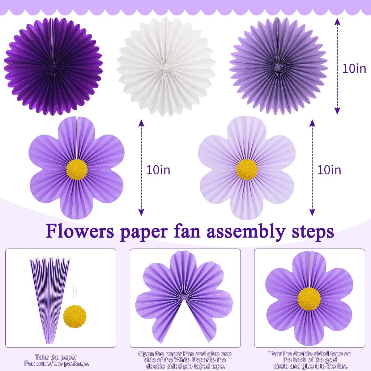 Paper Fans Party Decorations Paper Flowers Decorations for Wall Classroom Floral Backdrop Baby Shower Birthday Party