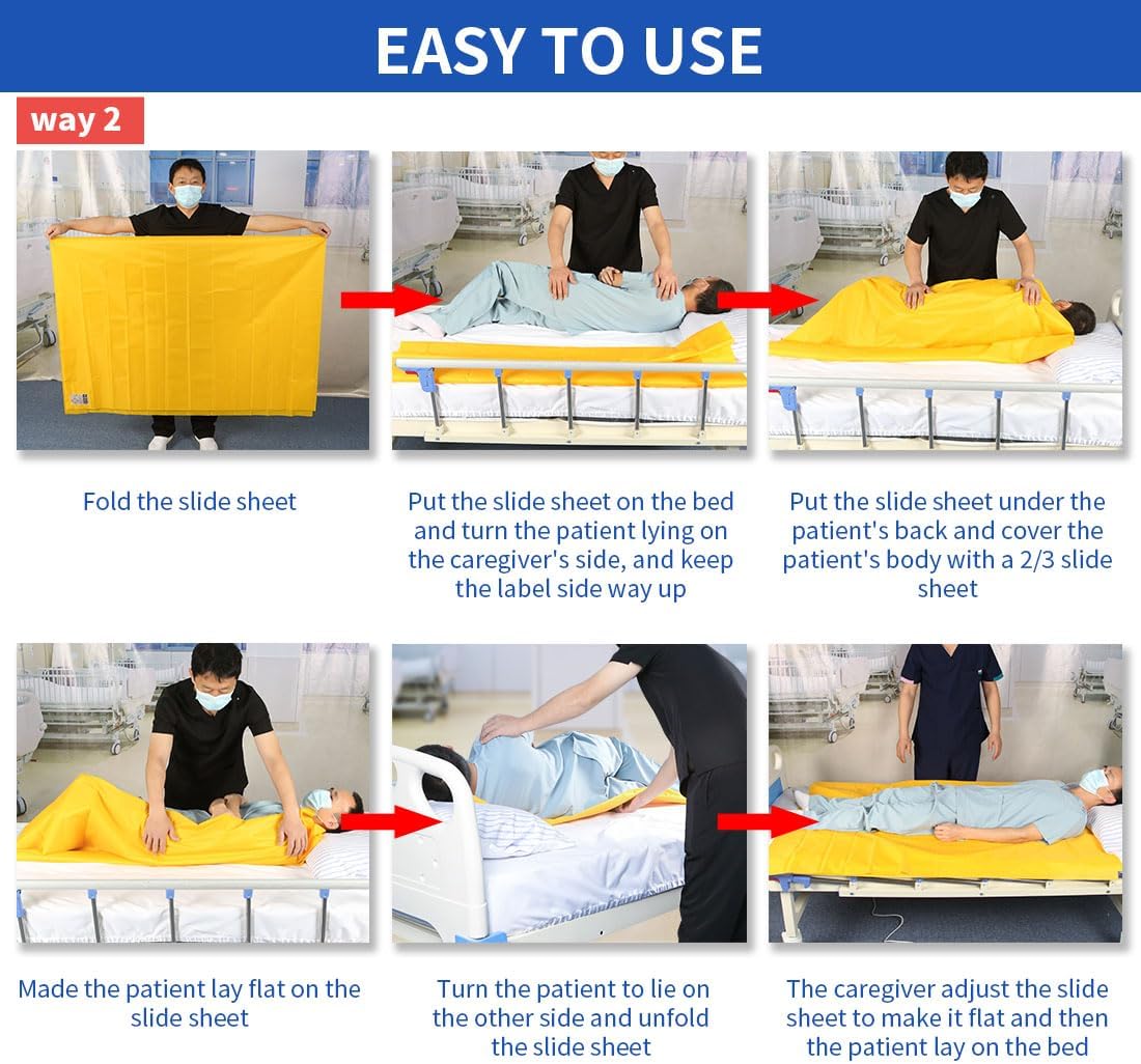 Patient Transfer Slide Sheet Transfer Draw Sheet for Patient in-Bed Transfer and Repositioning Easy Apply and Use