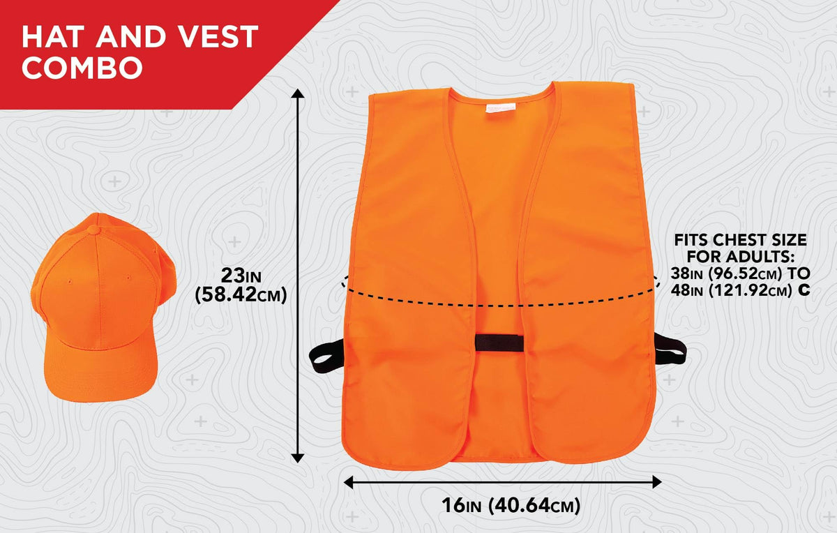 Allen Company Blaze Orange Hat & Vest Safety Bundle