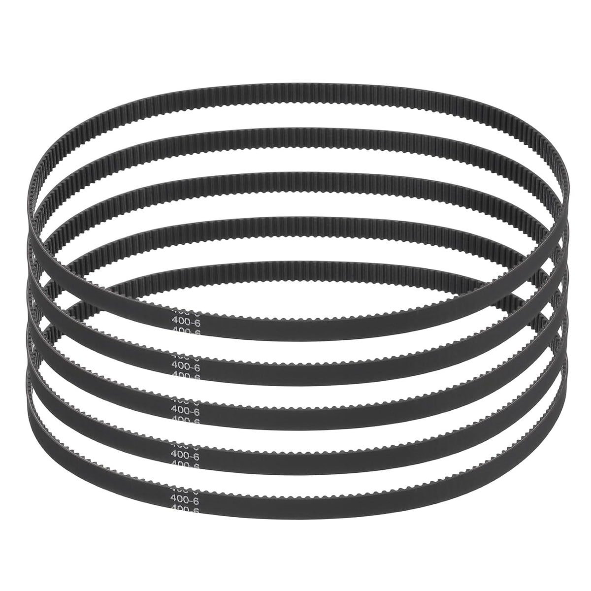 MECCANIXITY 400mm GT-2 Timing Belt 6mm Width 2mm Pitch Black 5pcs