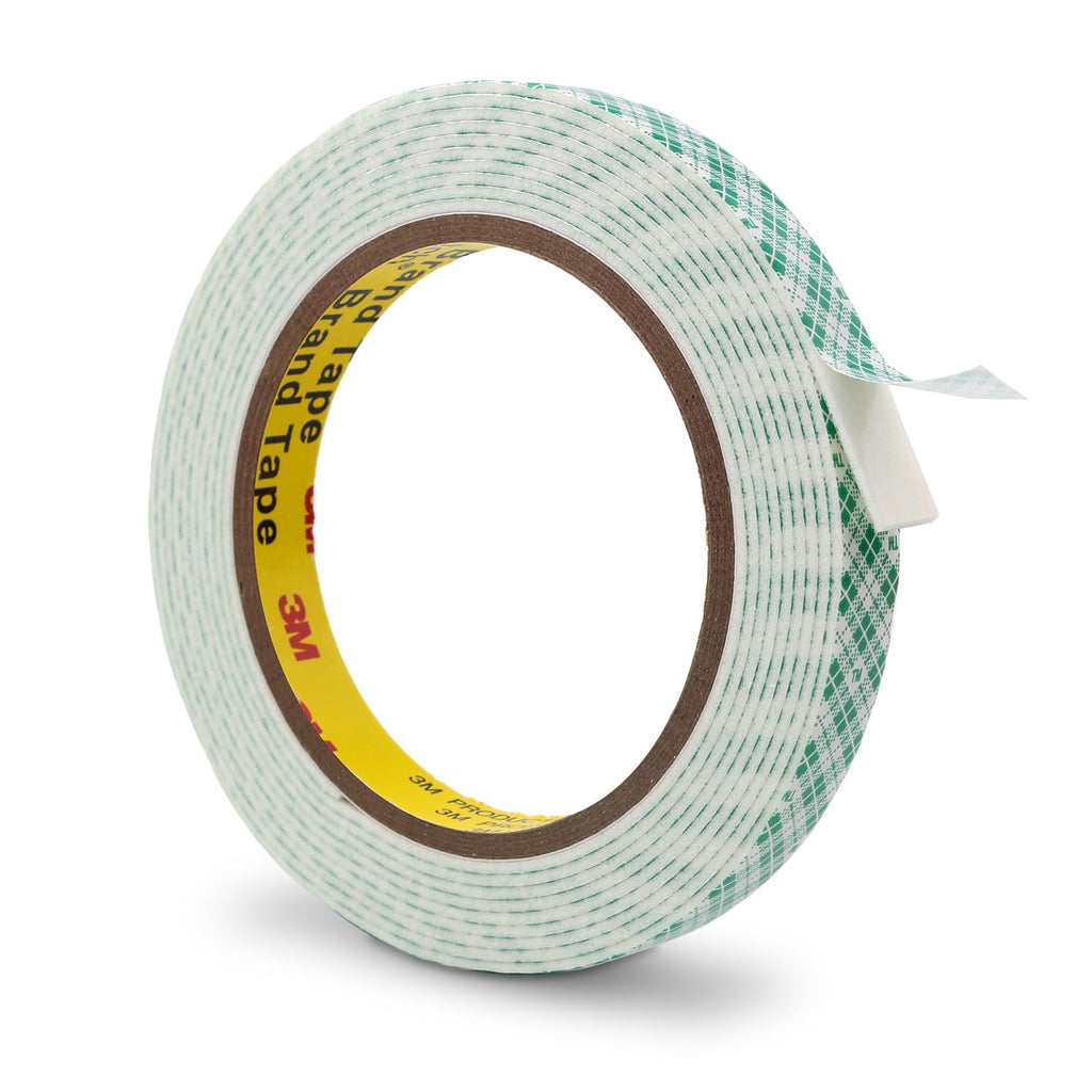 3M Double Sided Foam Tape 0.5" x 10Ft, 1 Pack, White