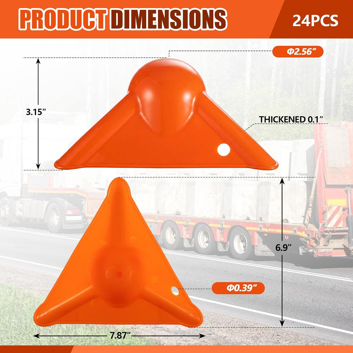 24 Pack Corner Edge Protectors, Triangular Cargo Load Guards, Orange
