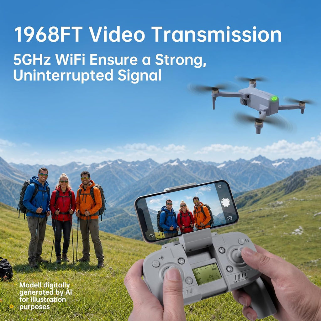 GPS Drone with Camera 4K UHD for Adults Beginner,60 Min Flight,Under 249g,Auto Return,Lightweight and Foldable Drone
