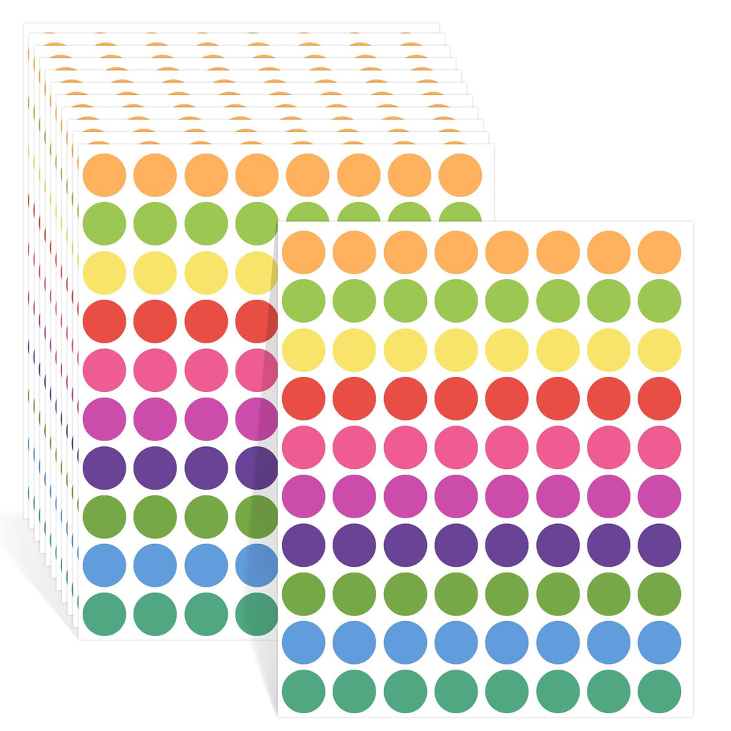 4480 PCS Dot Stickers, 3/4 Inch Round Color Coding Labels
