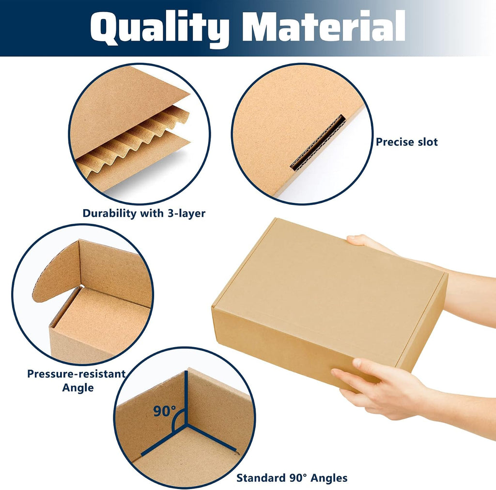 Shipping Boxes 25 Pack,Brown Corrugated Strong Cardboard Mailer Boxes for Packaging Small Business,Mailing,Craft