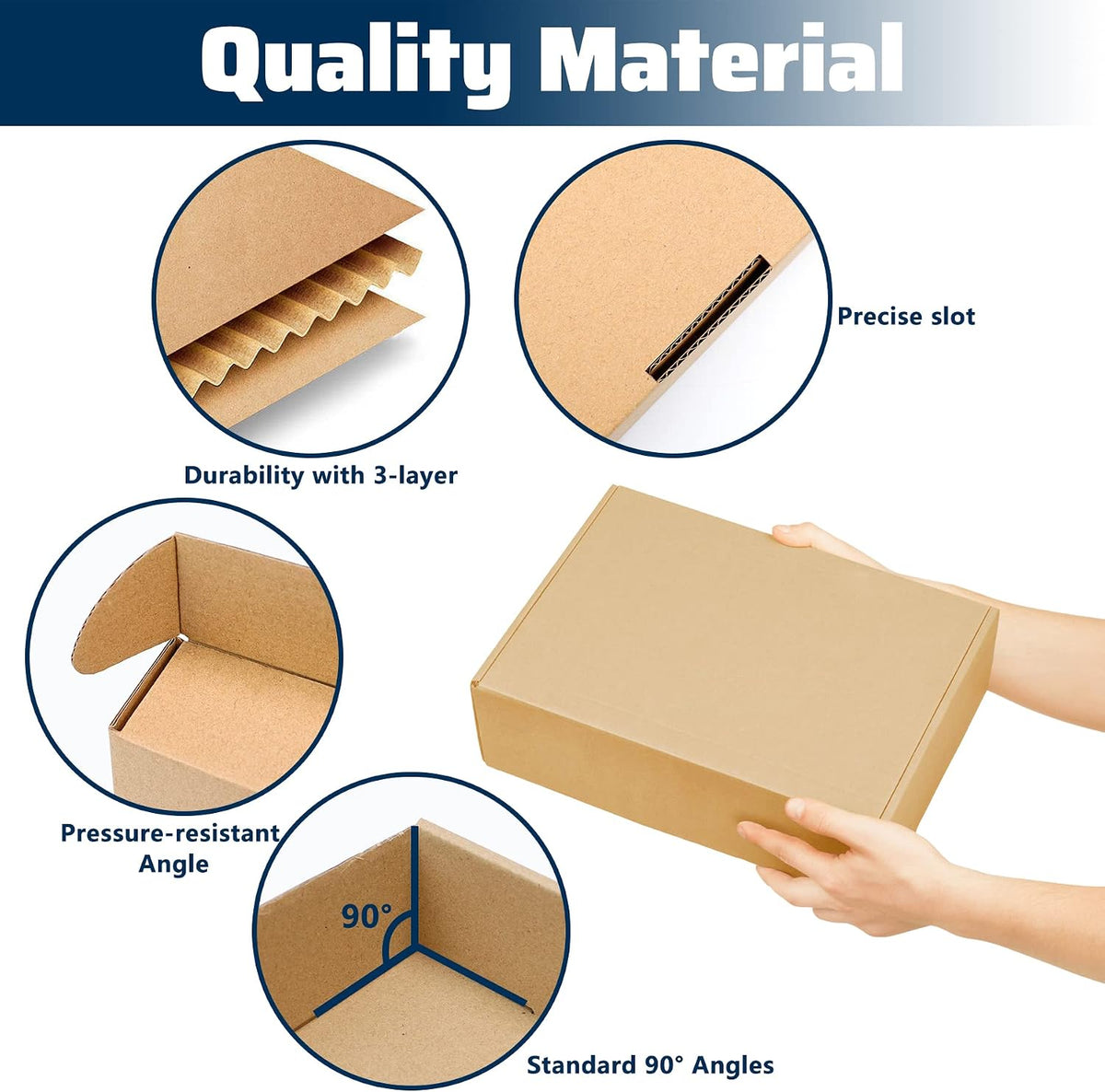 Shipping Boxes 25 Pack,Brown Corrugated Strong Cardboard Mailer Boxes for Packaging Small Business,Mailing,Craft