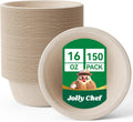 Compostable Disposable Paper Bowl 16 oz Heavy Duty Soup Containers 150 Pack