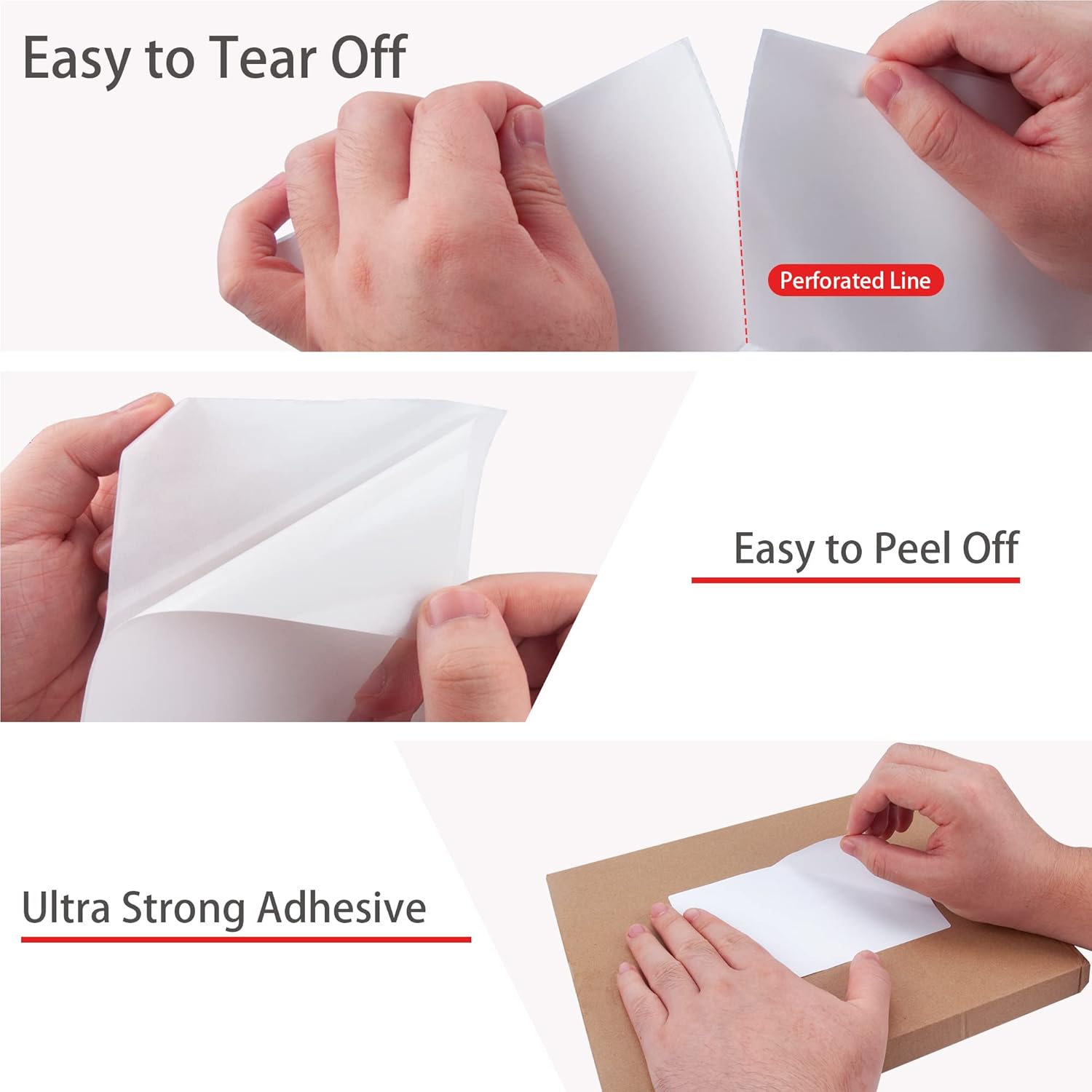 4x6 Direct Thermal Labels, 500pcs Perforated Fanfold, Compatible Zebra & Rollo Printers | BPA Free, Clear Printing