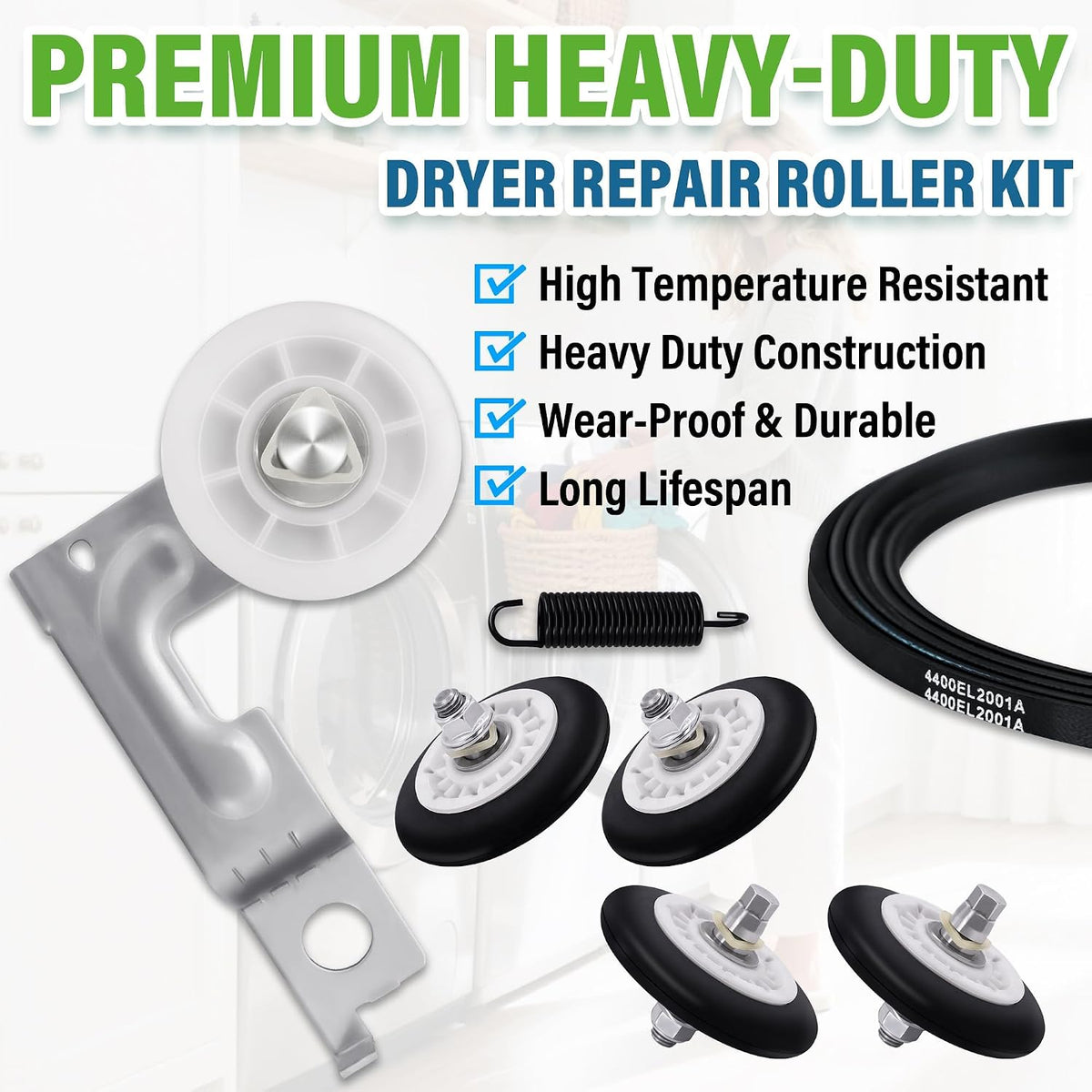 DLGX3371W DLEX4270V DLE1501W DLE4970W DLEX2501V DLGX3571W DLEX3570W DLE7200VE Dryer Roller Repair Kit Fit For L.G DLG3171W DLGX3371V DLGX7701VE DLGX4271W DLEX2501W DLG3401W DLEX7800WE