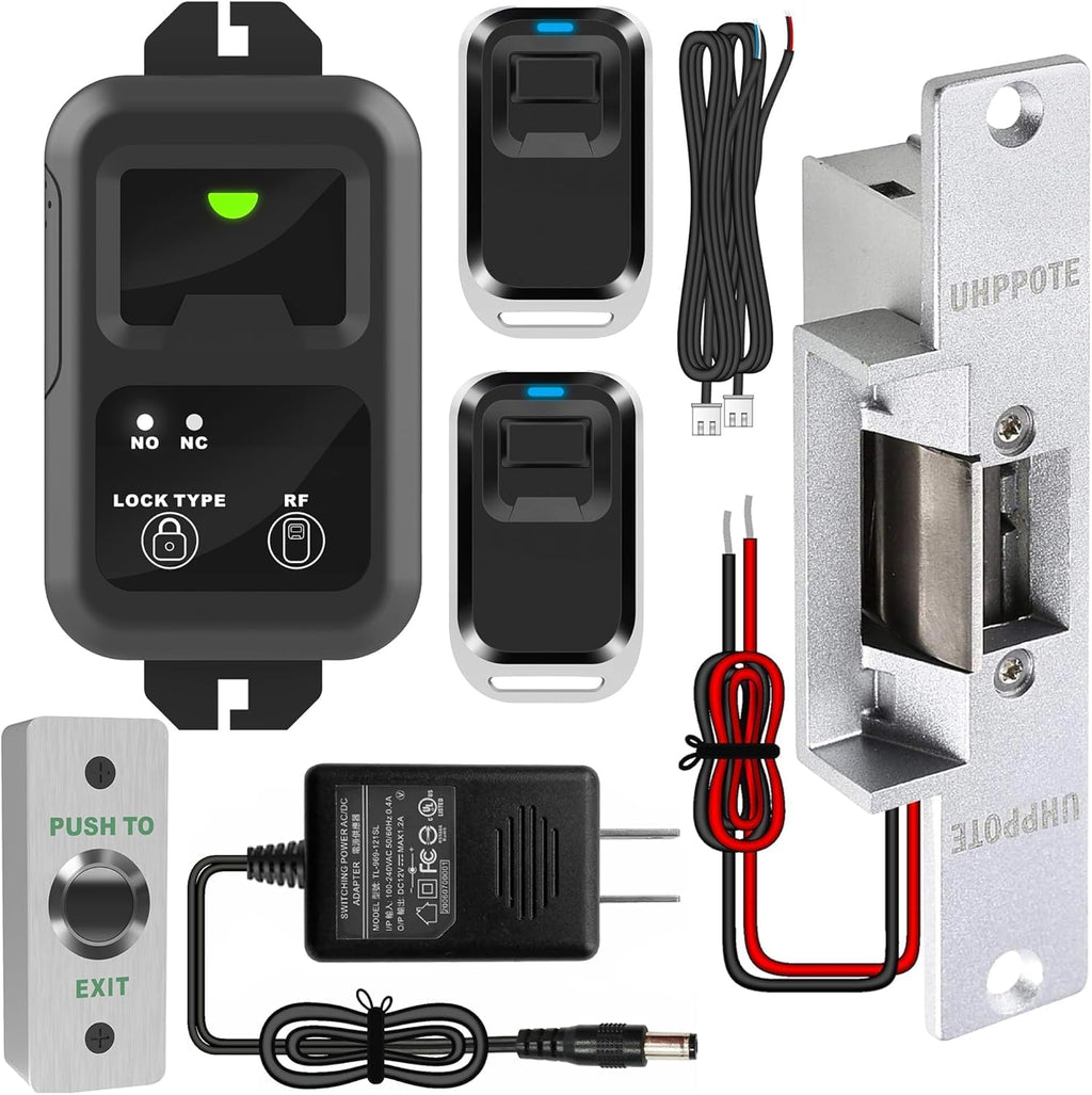 RF Wireless Remote Access Control with Electric Strike Door Lock | 12V Fail-Secure Striker for Retail Store