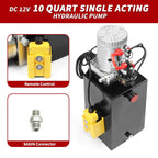 Nakkaa 12V DC 10 Quart Single Acting Hydraulic Pump Hydraulic Power Unit