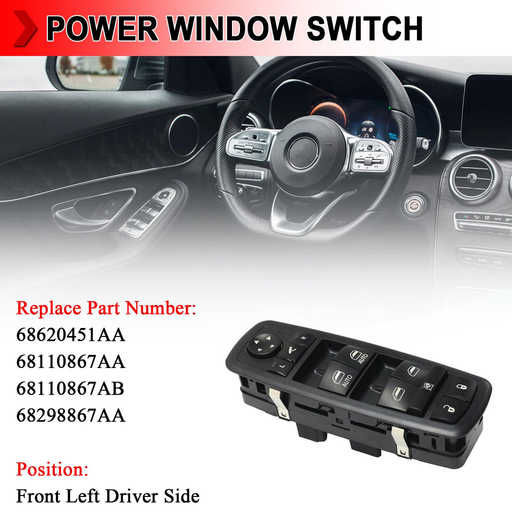 68620451AA 68110867AA Driver Side Master Power Window Switch