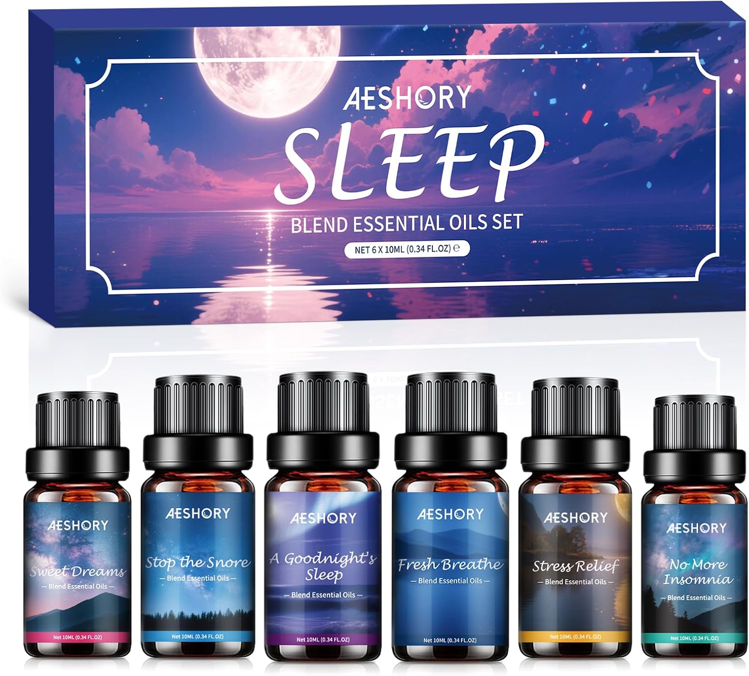 Sleep Essential Oils Set, Natural Essential Oil for Diffusers for Home,6 x 10ml Fragrance Oil Scented Oils, Deep
