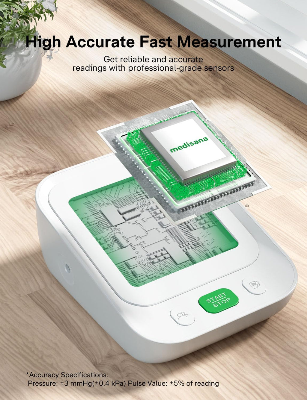 Blood Pressure Monitor with 2x199 Sets Memory, Medisana Automatic Upper Arm Blood Pressure Monitor for Home Use, 4.5"