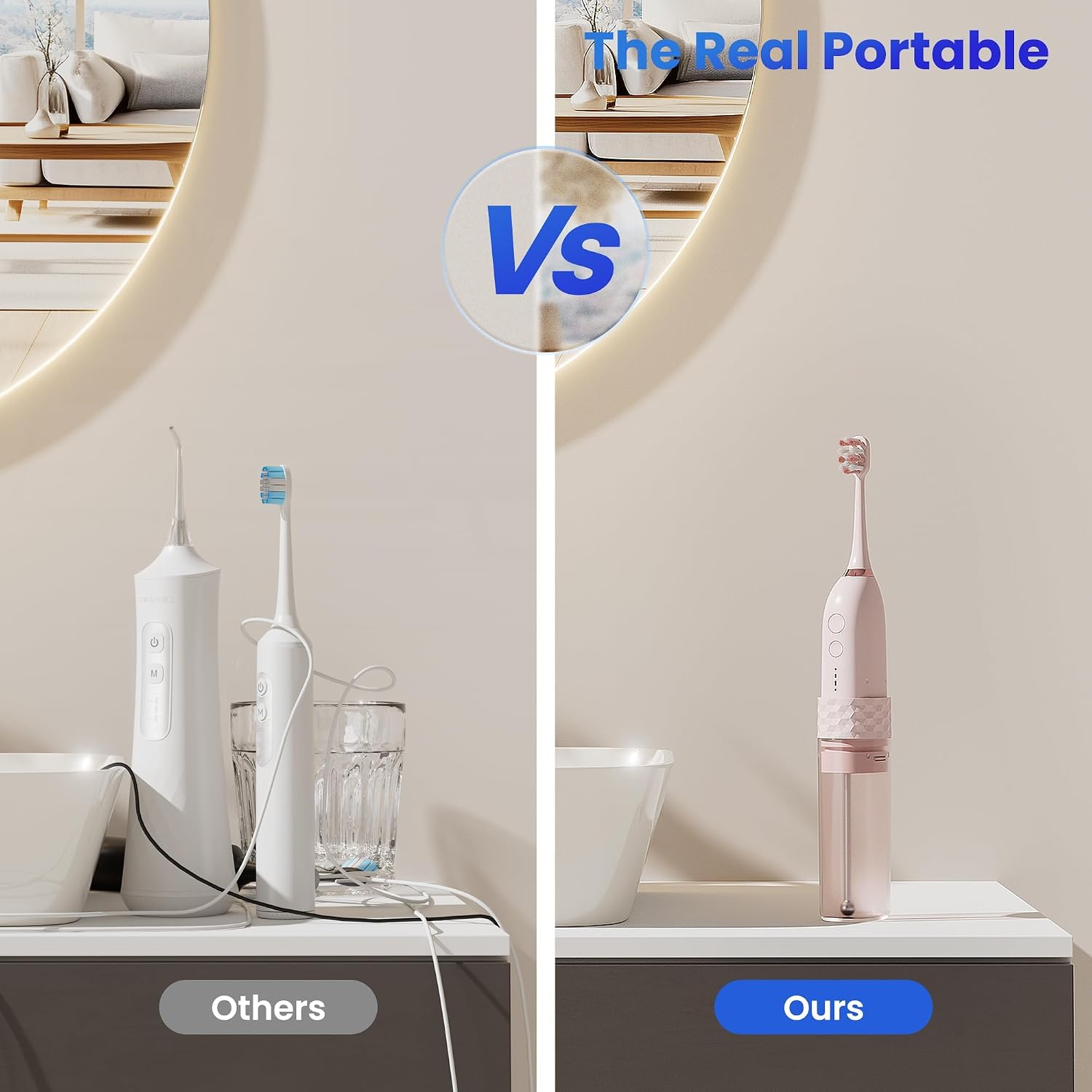 Electric Toothbrush with Water flosser, 2 in 1 Teeth Cleaning Kit, Toothbrush and Water flosser Combo, Travel