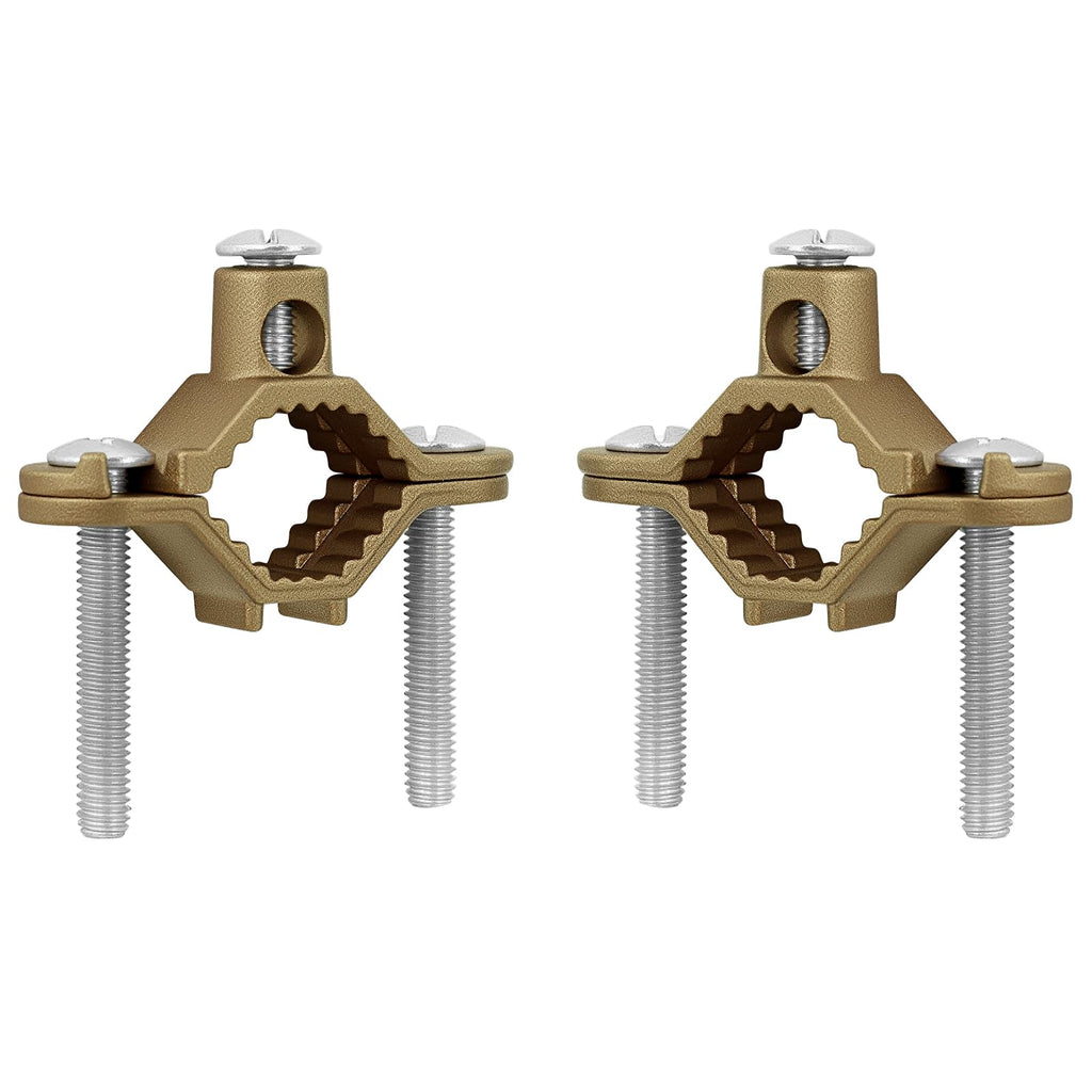 Copper Ground Clamp Set, Includes 2 Pipe/Conduit Clamps (1/2”–1”)